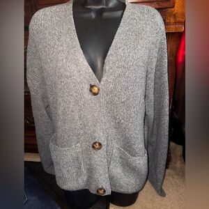 SO Gray Button-Up Cardigan Sweater